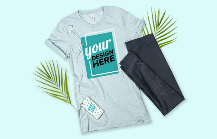 product samples with "your design here" image
