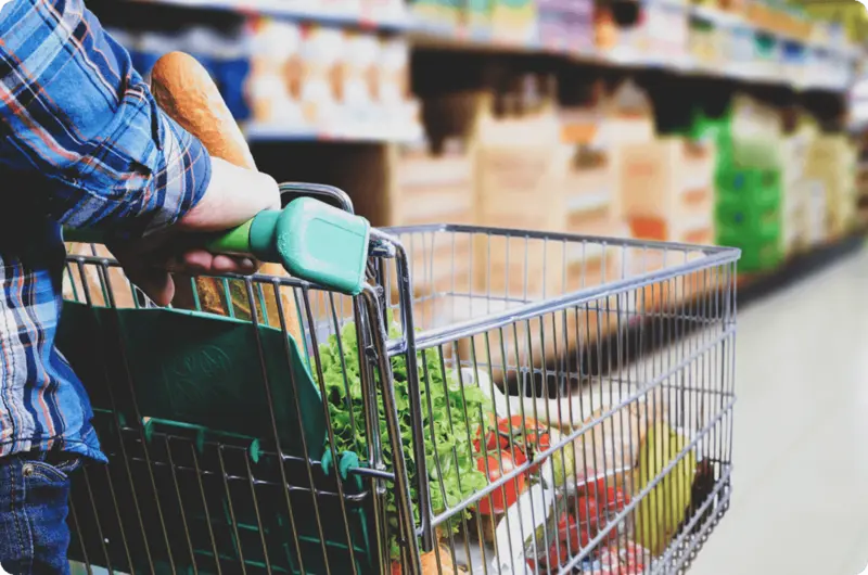 Person shopping in the grocery store