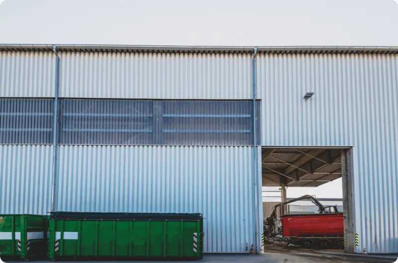 Exterior of a plastic recycling facility