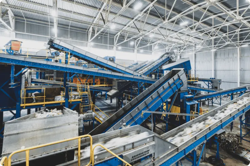 Interior of a waste management facility